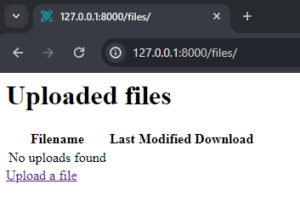 Empty uploaded files route