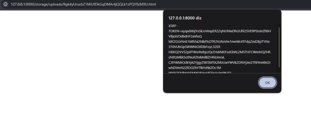 Accessing the PoC file directly triggers the XSS.